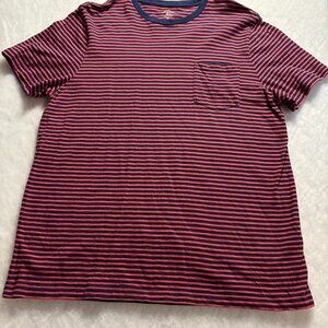 J Crew Striped T-Shirt Men’s XL Skater Grunge 100% Cotton Short Sleeve Pocket
